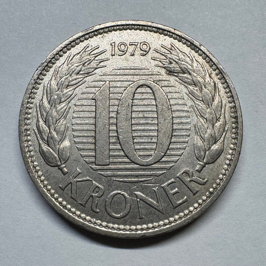 1979 Denmark 10 Kroner - Beautiful Coin - #B-013