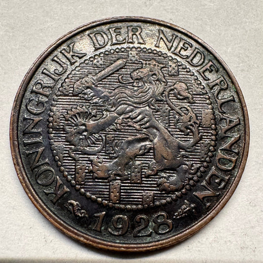 1928 Netherlands 1 Cent - Beautiful Coin - #A-023