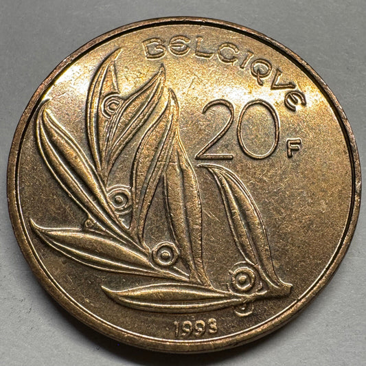 1993 Belgium 20 Francs - Beautiful Coin - #A-076