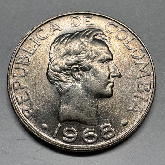 1968 Colombia 20 Centavos - Beautiful Coin - #A-039