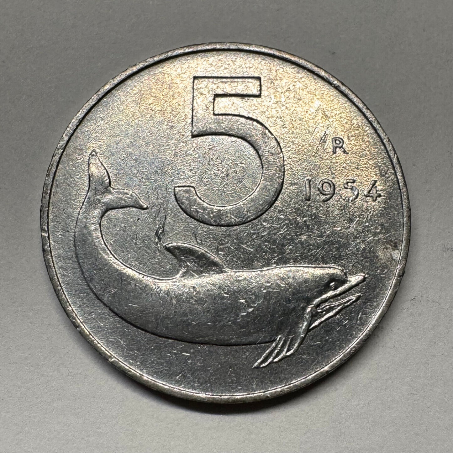 1954 Italy 5 Lire - Beautiful Coin - #B-054