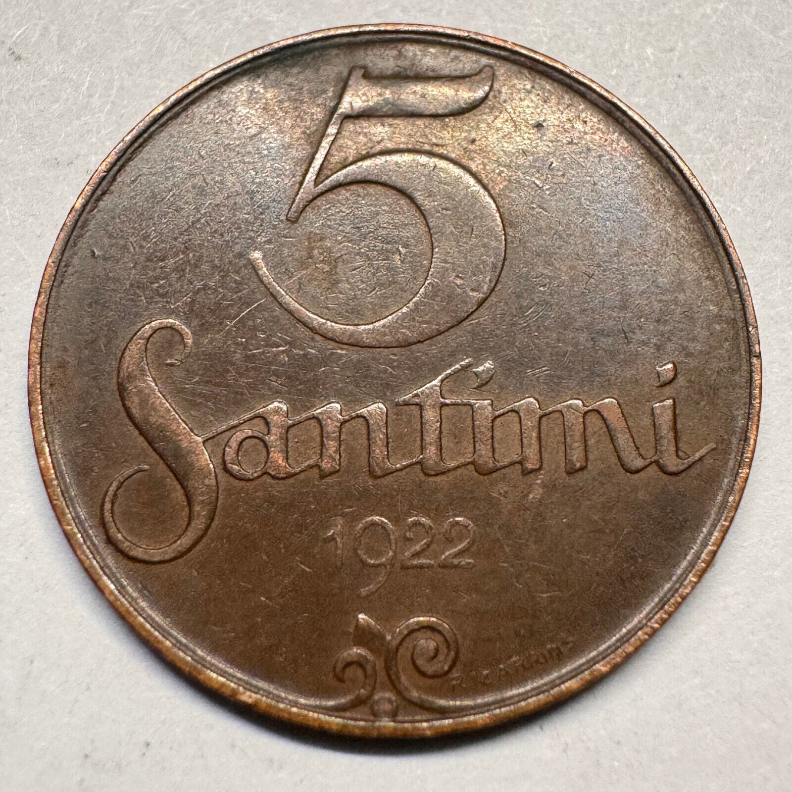 1922 Latvia 5 Santimi - Beautiful Coin - #A-049