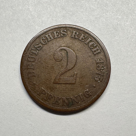 1875 Germany 2 Pfennig - Beautiful Coin - #B-005
