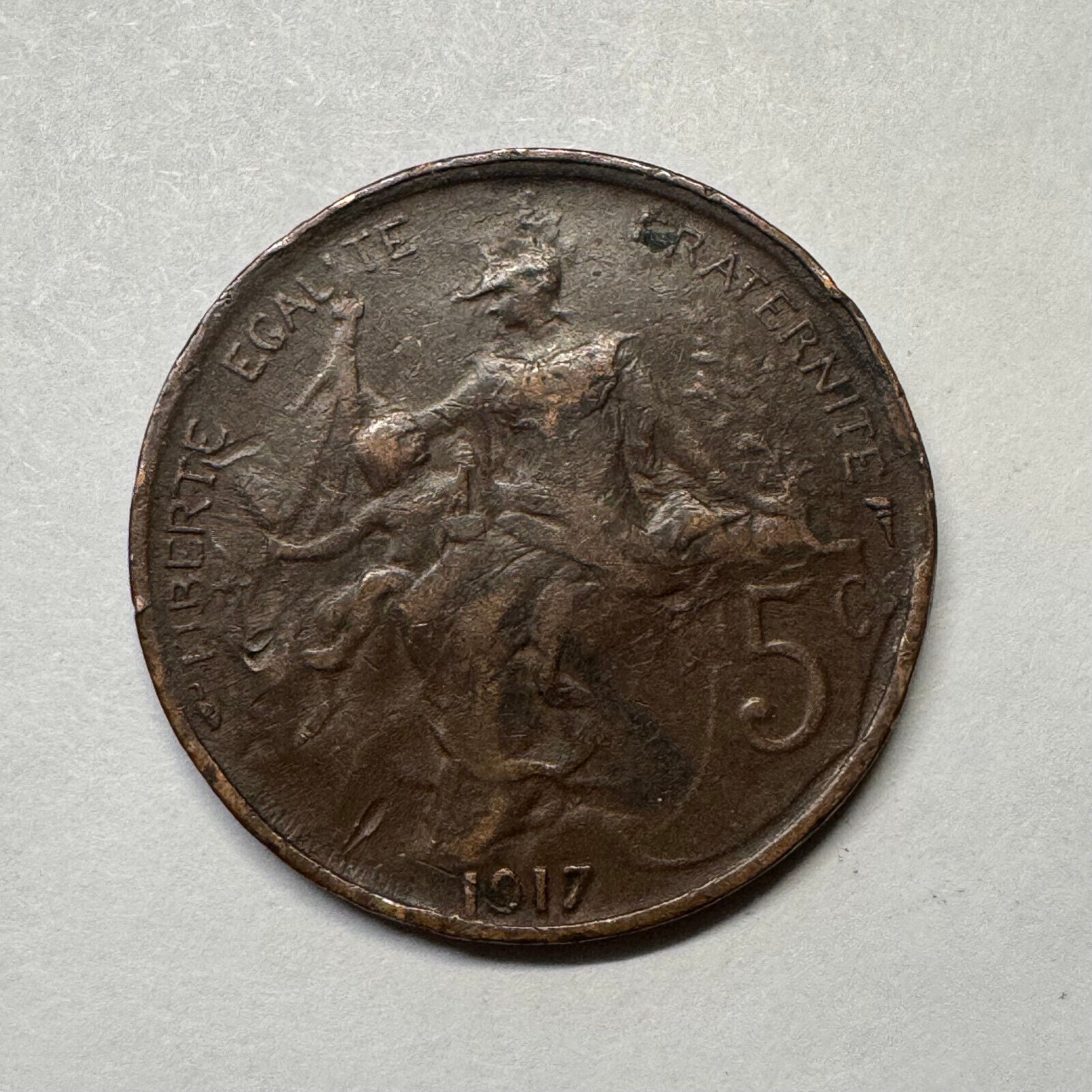 1917 France 5 Centimes - Beautiful Coin - #B-034