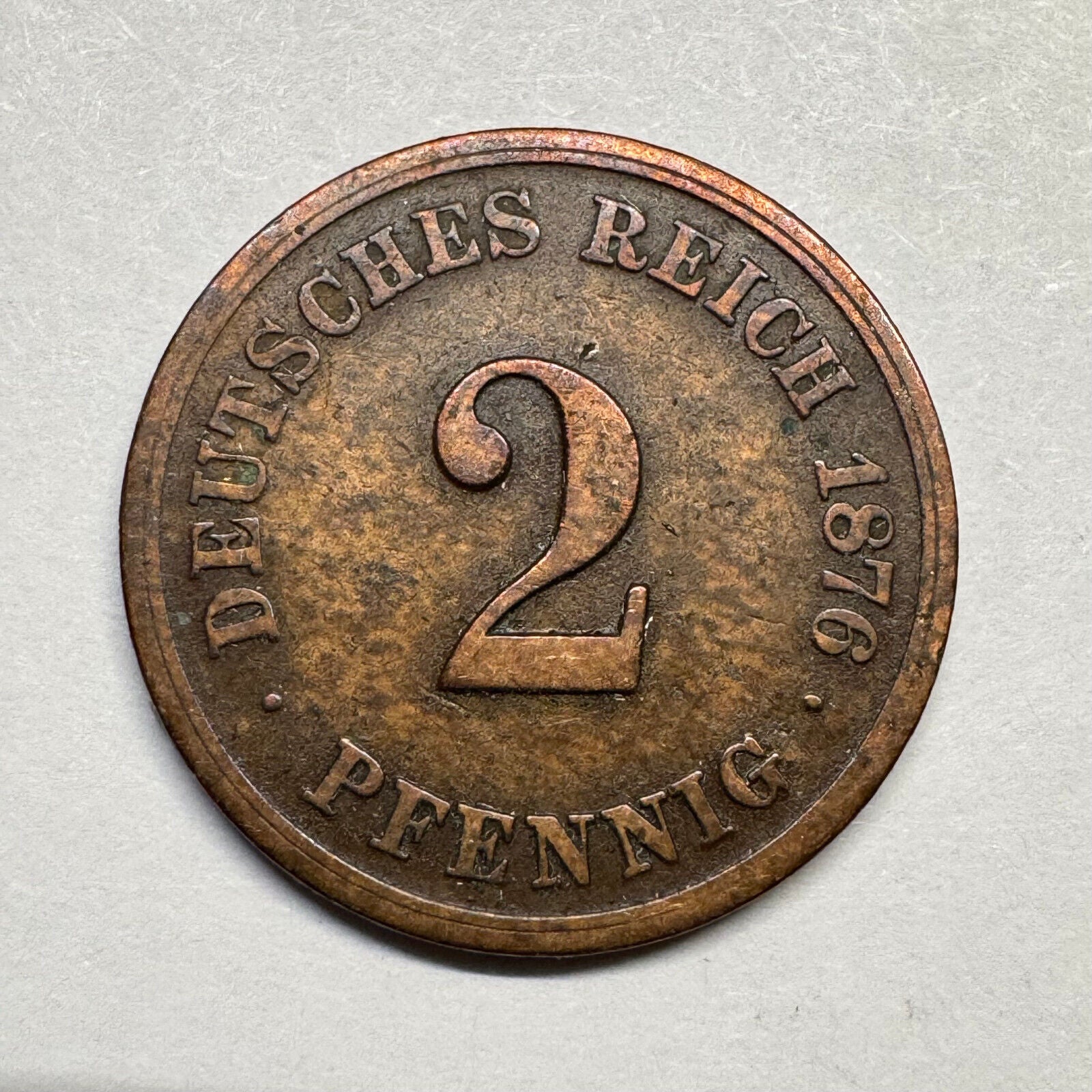 1876 Germany 2 Pfennig - Beautiful Coin - #A-100