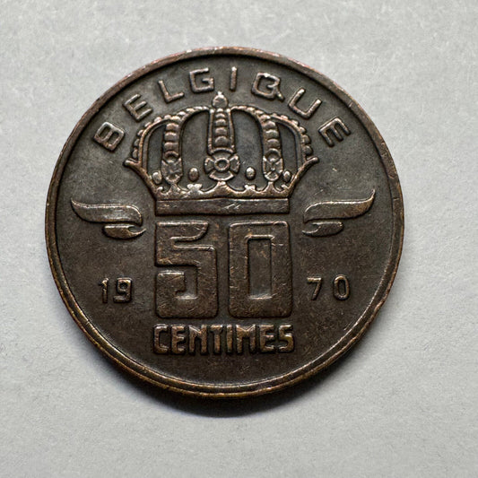 1970 Belgium 50 Centimes - Beautiful Coin - #B-024