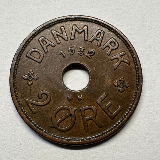 1932 Denmark 2 Ore - Beautiful Coin - #B-043
