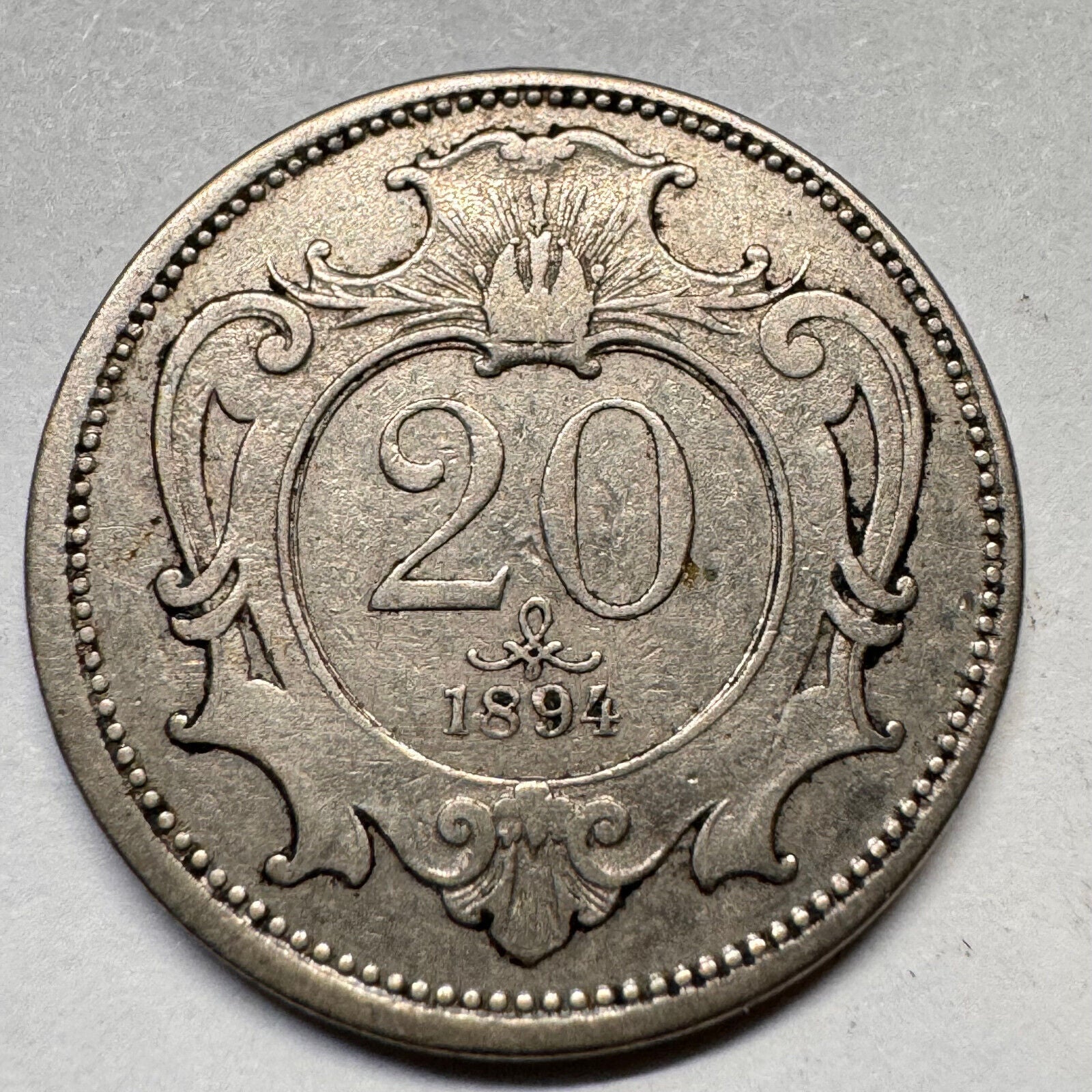 1894 Austria 20 Heller - Beautiful Coin - #A-043