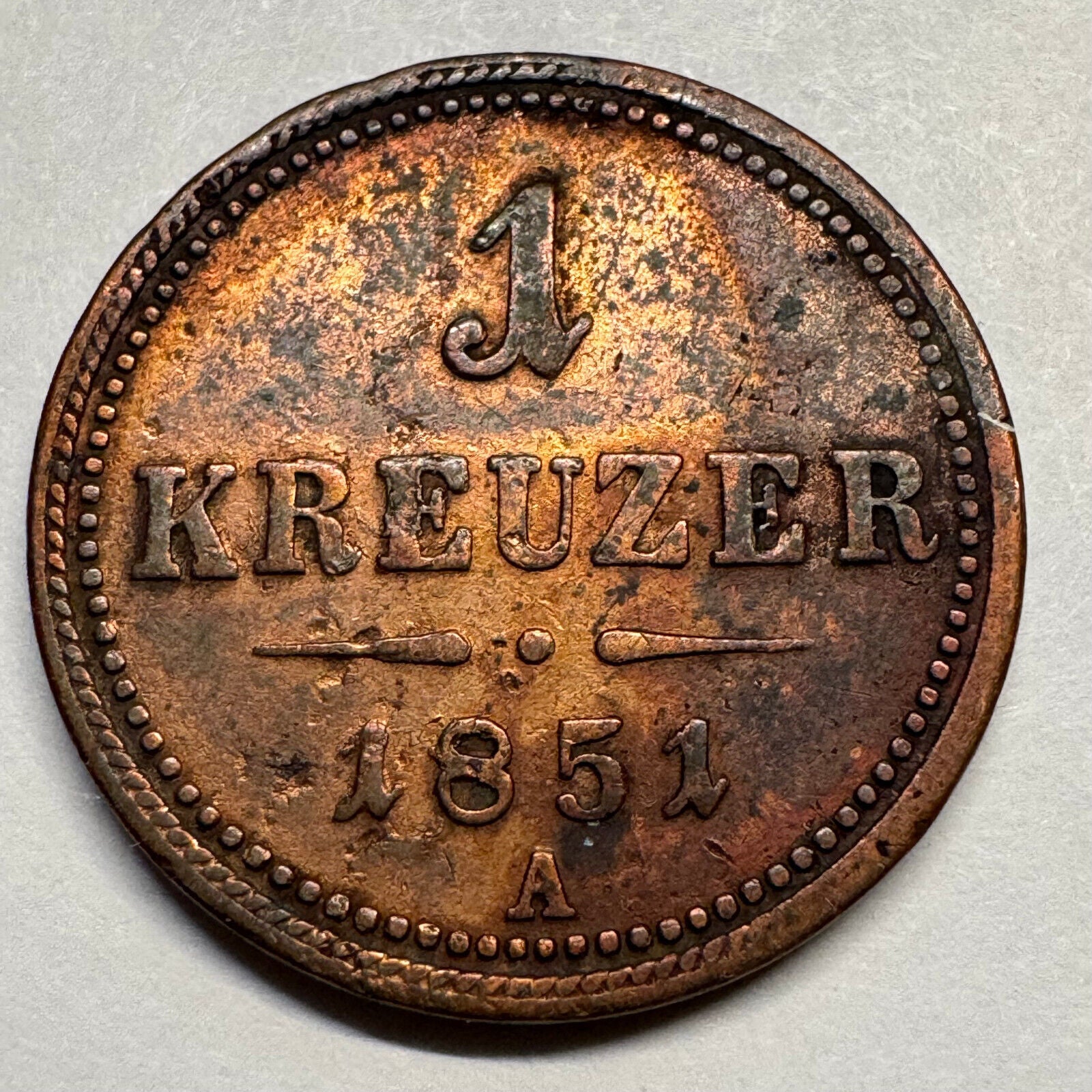1851 Austria 1 Kreuzer - Beautiful Coin - #A-088