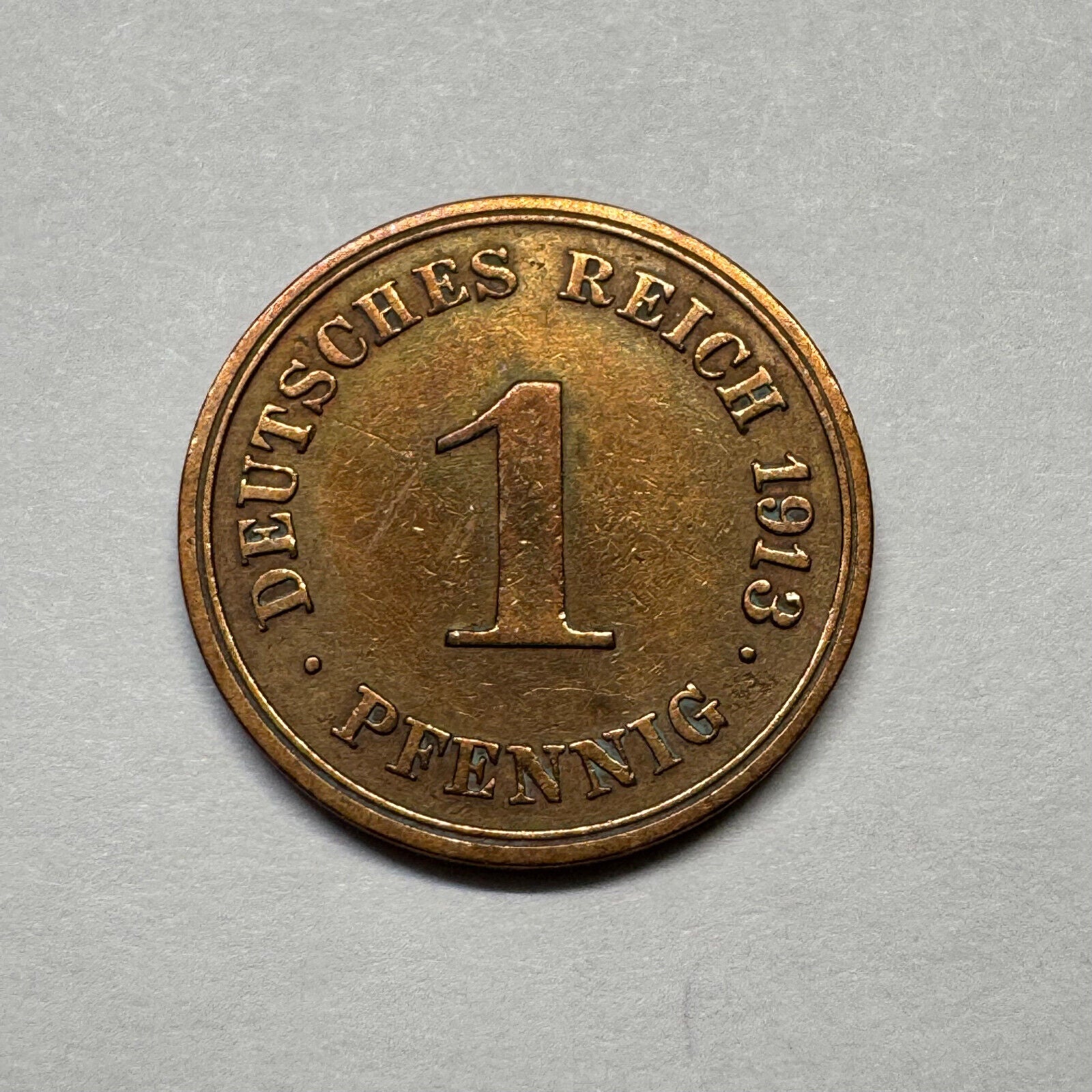 1913 Germany 1 Pfennig - Beautiful Coin - #B-004