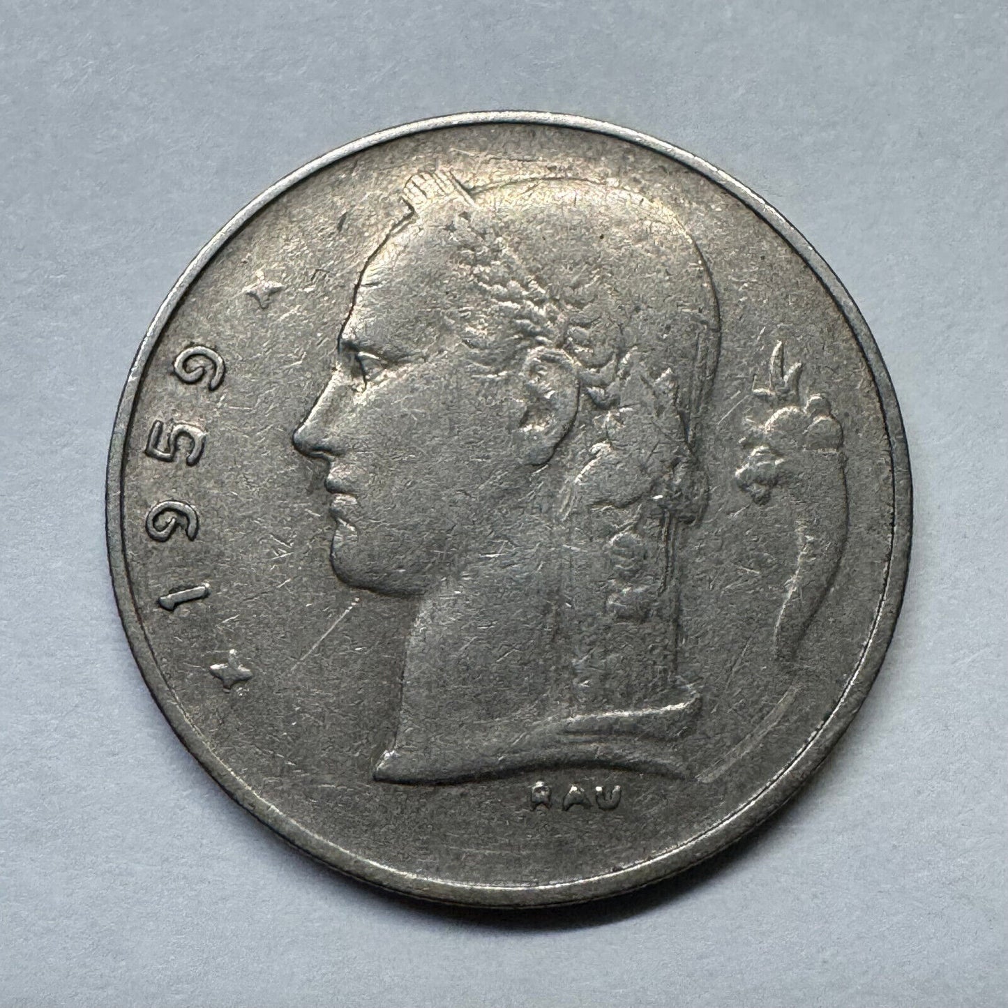 1959 Belgium 1 Franc - Beautiful Coin - #B-023