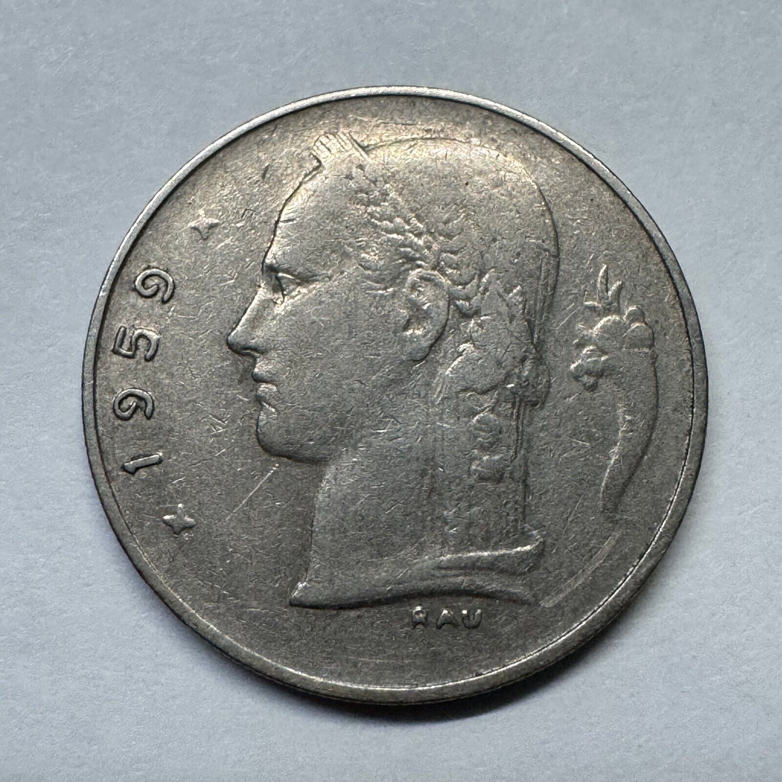 1959 Belgium 1 Franc - Beautiful Coin - #B-023