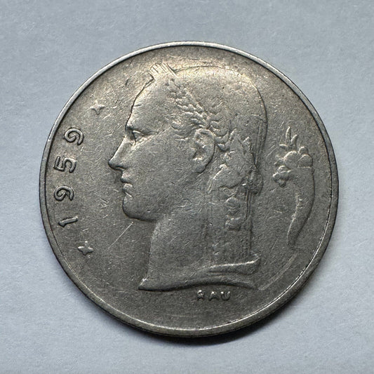 1959 Belgium 1 Franc - Beautiful Coin - #B-023