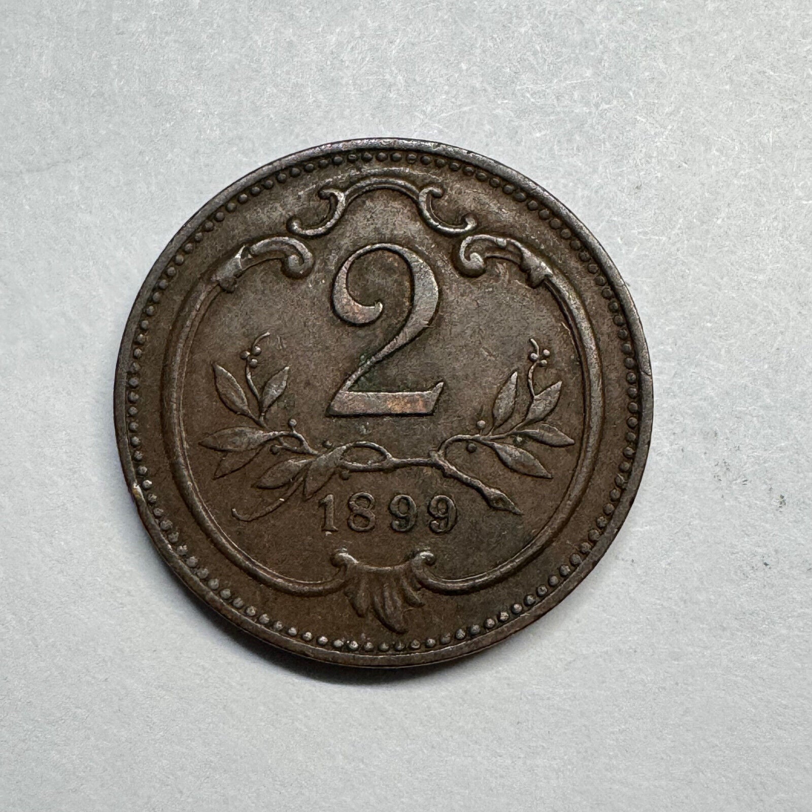 1899 Austria 2 Heller - Beautiful Coin - #B-009