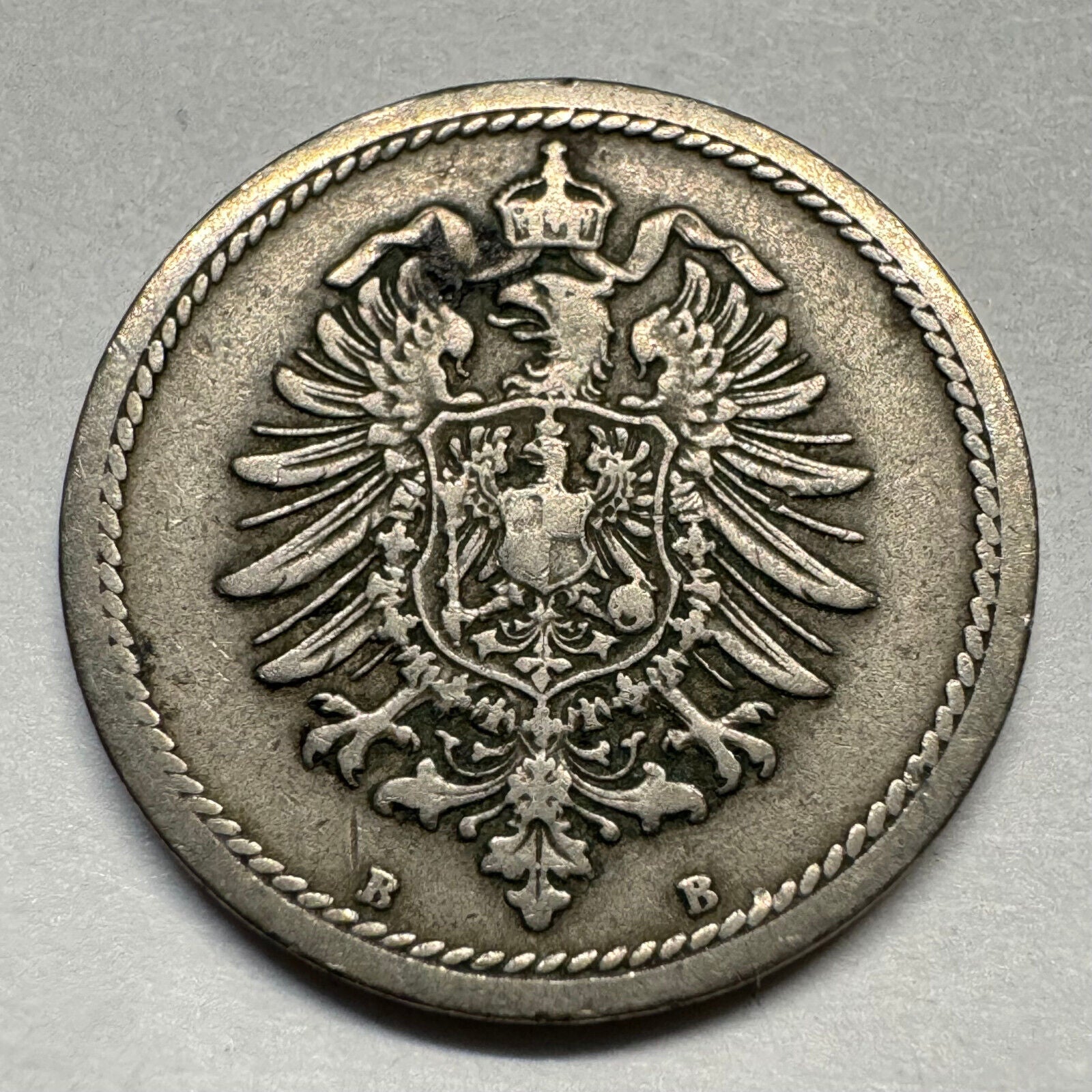 1876 Germany 5 Pfennig - Rare Condition - Beautiful Coin - #A-006