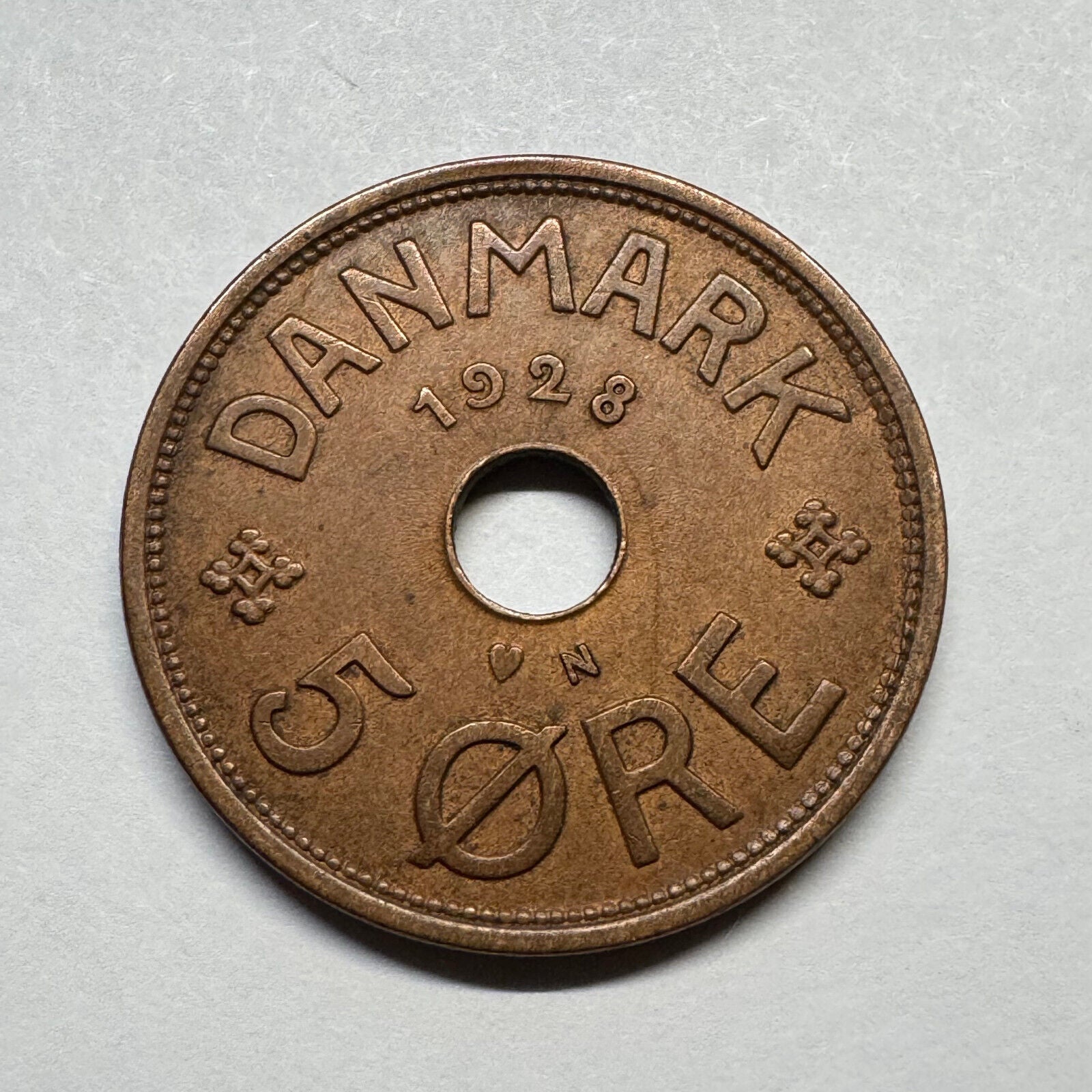 1928 Denmark 5 Ore - Beautiful Coin - #B-005