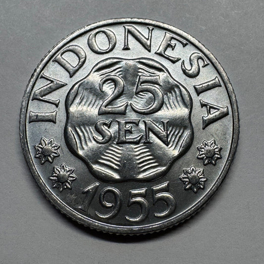 1955 Indonesia 25 Sen - Beautiful Coin - #B-031