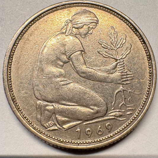1969 Germany 50 Pfennig - J - Beautiful Coin - #A-052