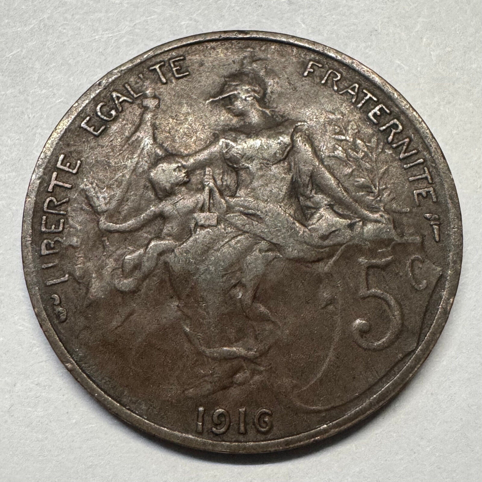 1916 France 5 Centimes - Beautiful Coin - #A-070