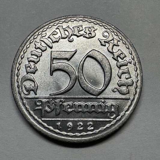 1922 Germany 50 Pfennig - Beautiful Coin - #B-003