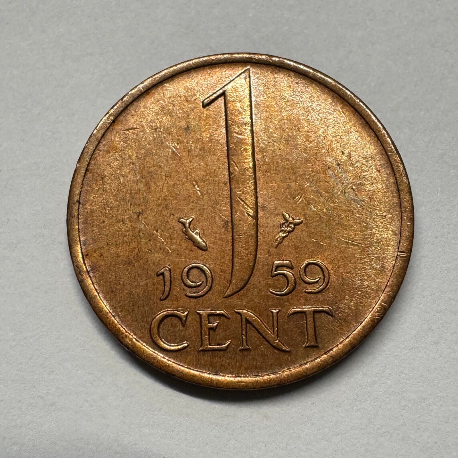 1959 Netherlands 1 Cent - Beautiful Coin - #B-054