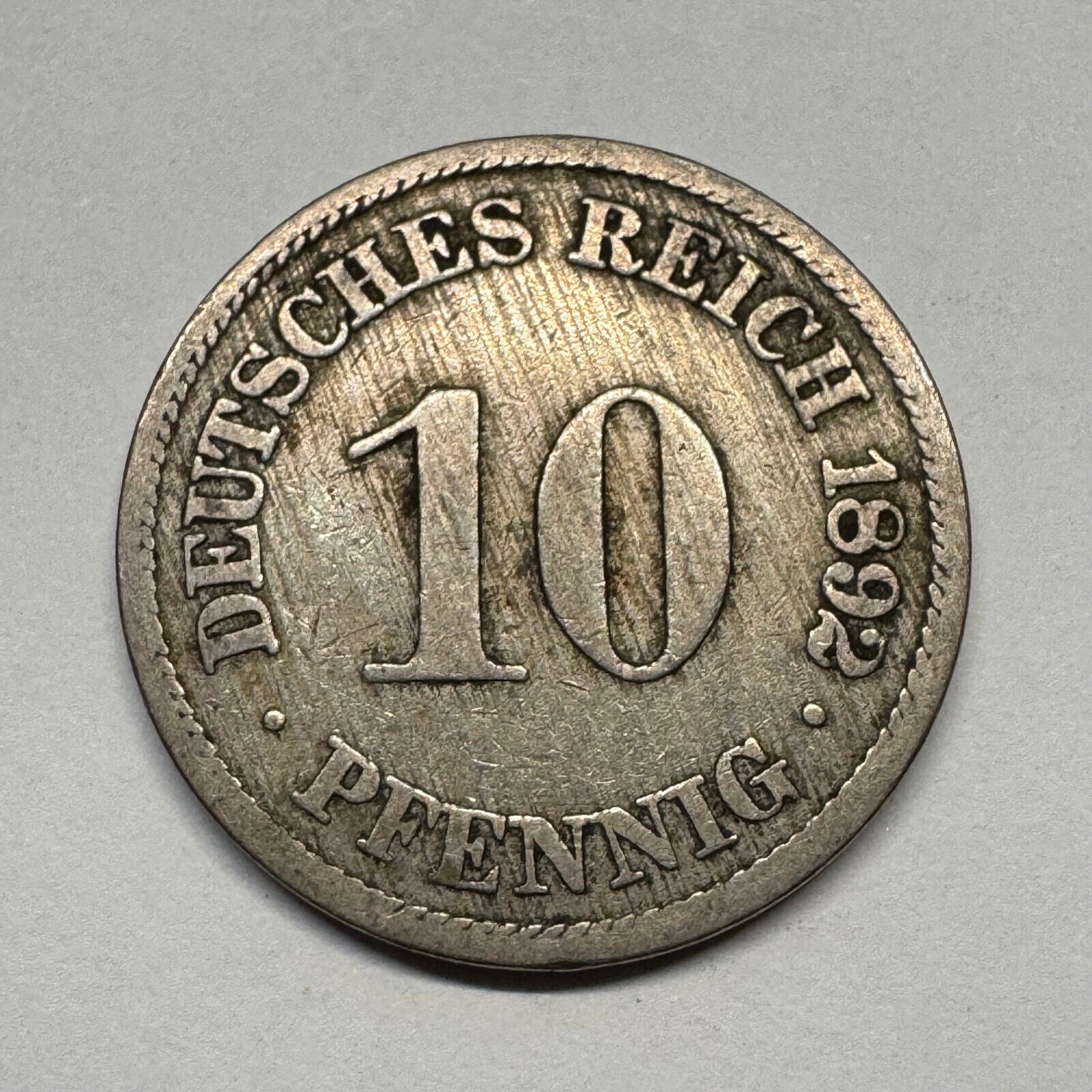 1892 Germany 10 Pfennig - Beautiful Coin - #B-055