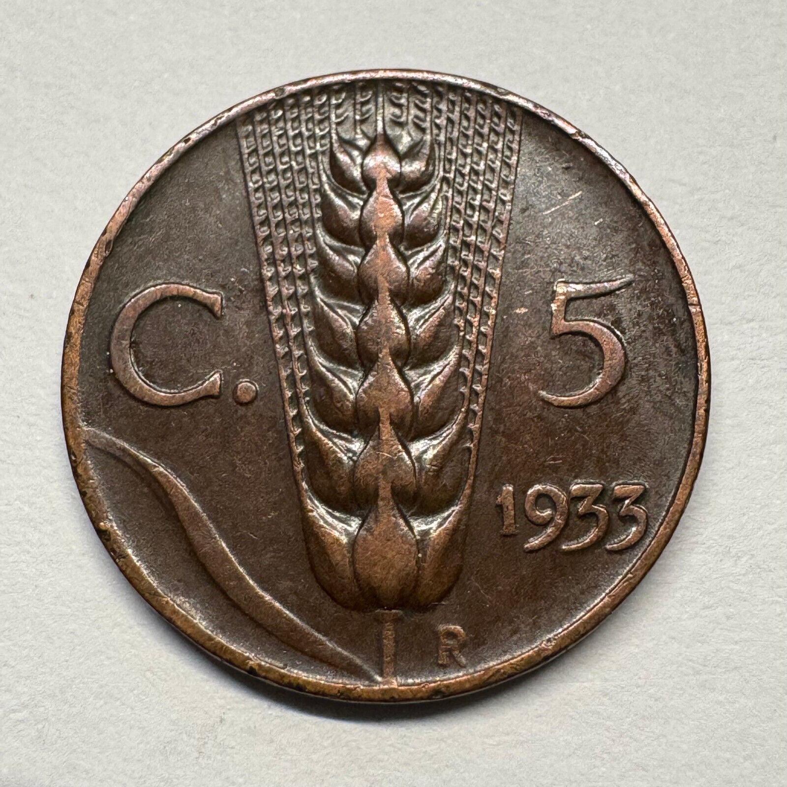 1933 Italy 5 Centesimi - Beautiful Coin - #B-057