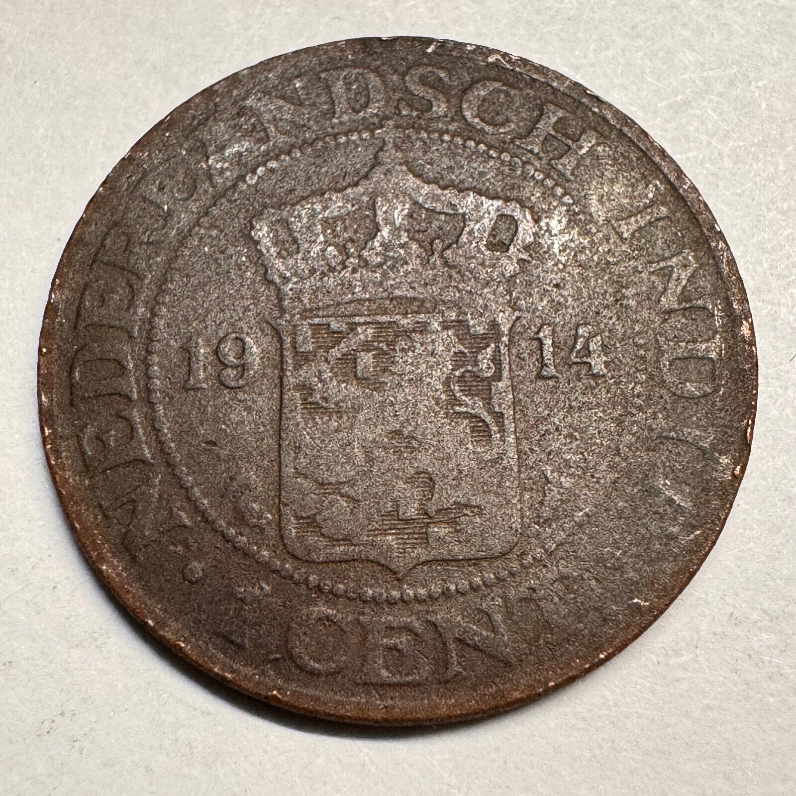 1914 Netherlands East Indies Indonesia 1 Cent - Beautiful Coin - #A-025