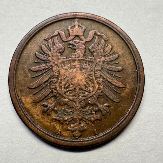 1876 Germany 2 Pfennig - Beautiful Coin - #A-095