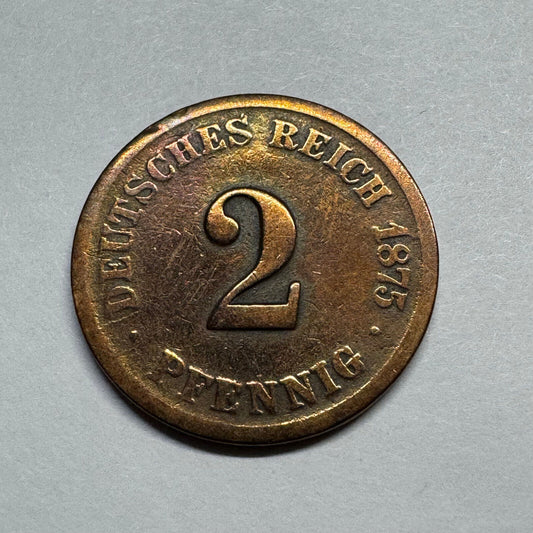 1875 Germany 2 Pfennig - Beautiful Coin - #B-019
