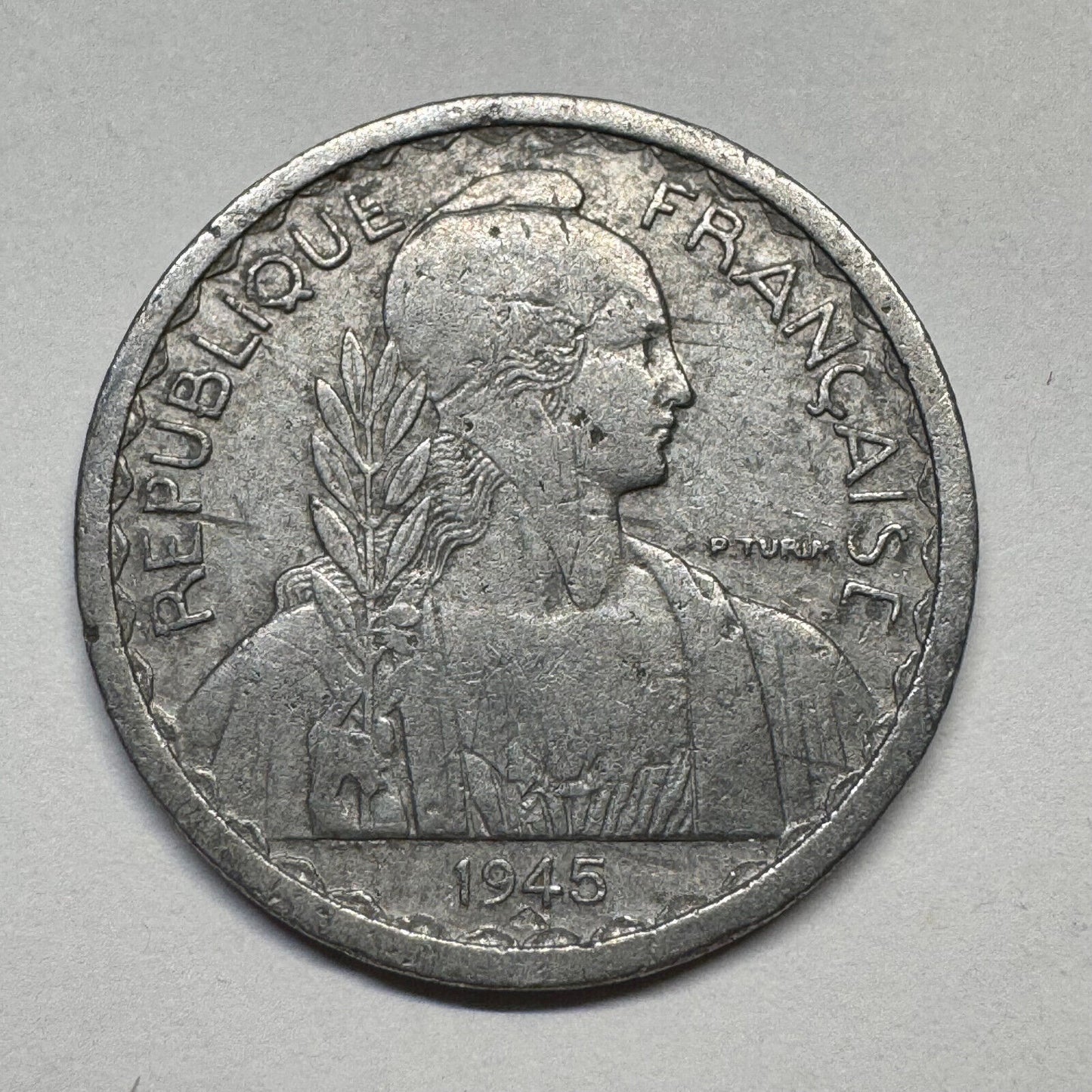 1945 French Indochina 10 Cents  - Beautiful Coin - #B-060