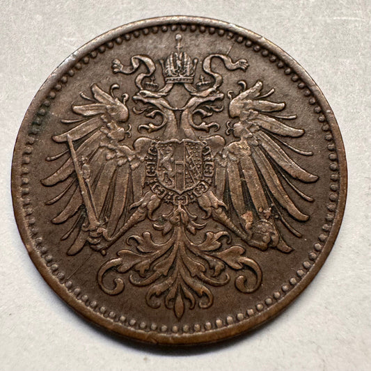 1894 Austria 1 Heller - Beautiful Coin - #A-042