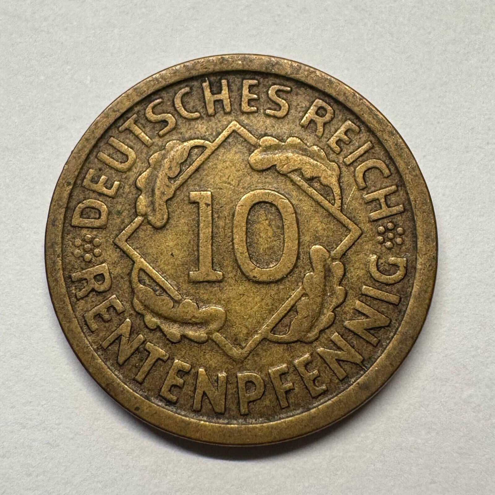 1924 Germany 10 Rentenpfennig - Beautiful Coin - #B-056