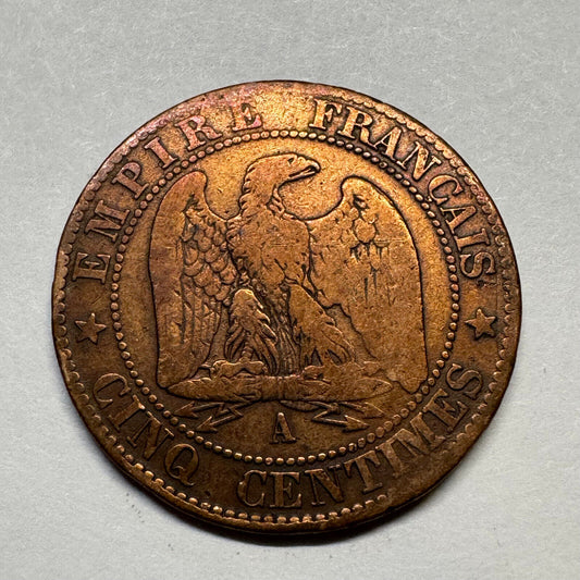 1862 France 5 Centimes - Beautiful Coin - #B-019