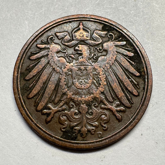 1911 Germany 1 Pfennig - Beautiful Coin - #A-088