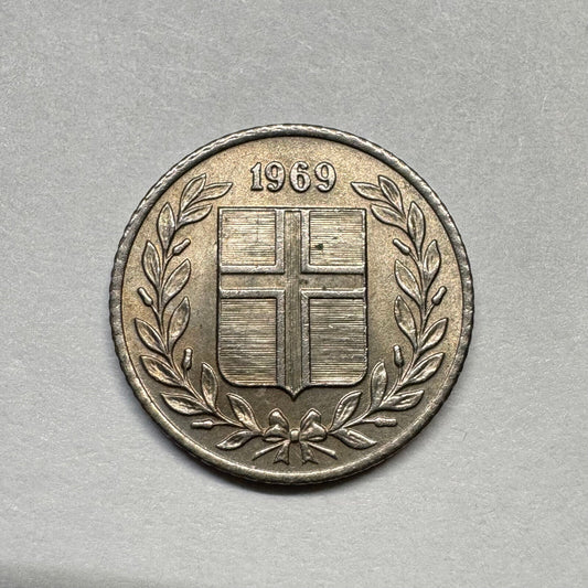 1969 Iceland 10 Aurar - Beautiful Coin - #B-013