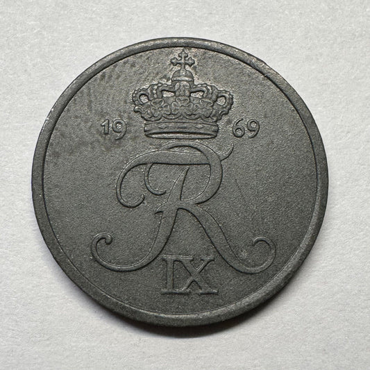 1969 Denmark 2 Ore - Beautiful Coin - #B-036