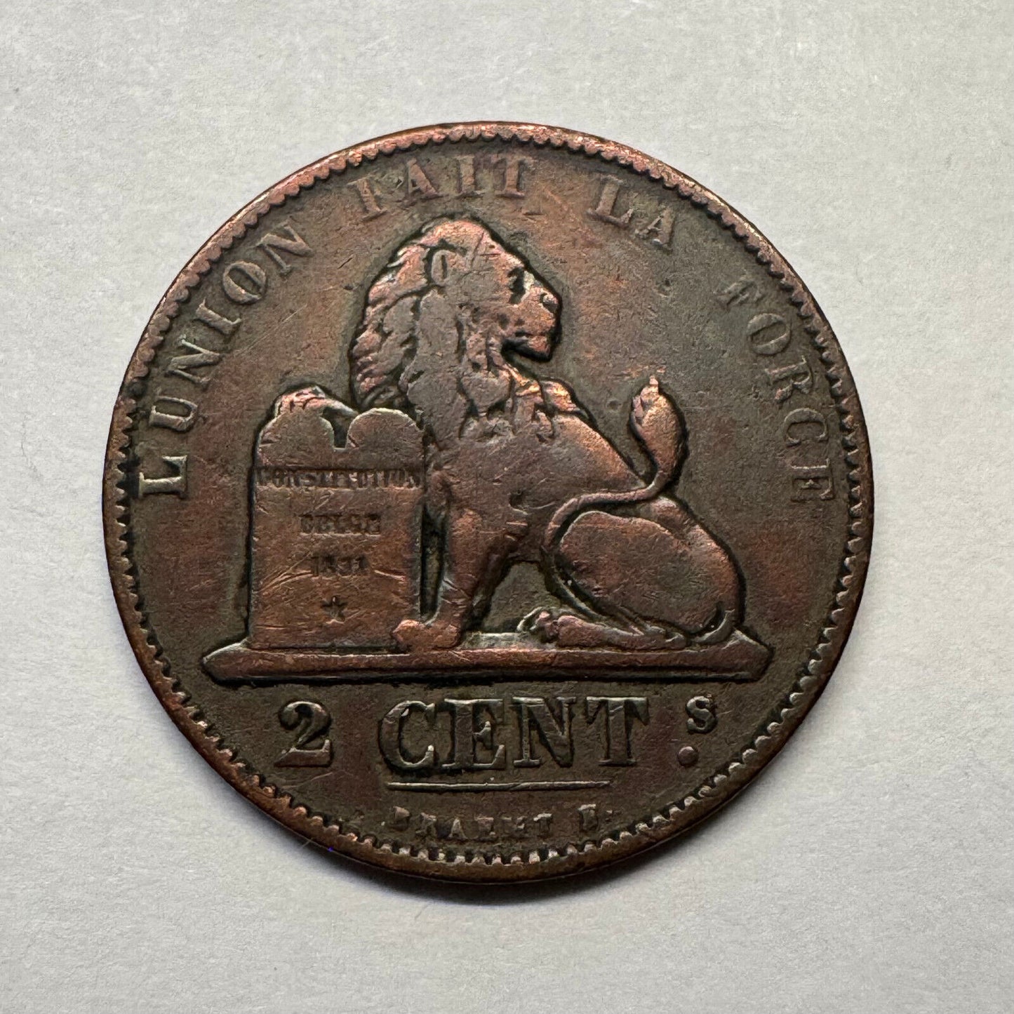 1874 Belgium 2 Centimes - Beautiful Coin - #B-030