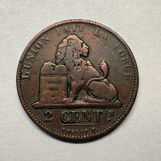 1874 Belgium 2 Centimes - Beautiful Coin - #B-030