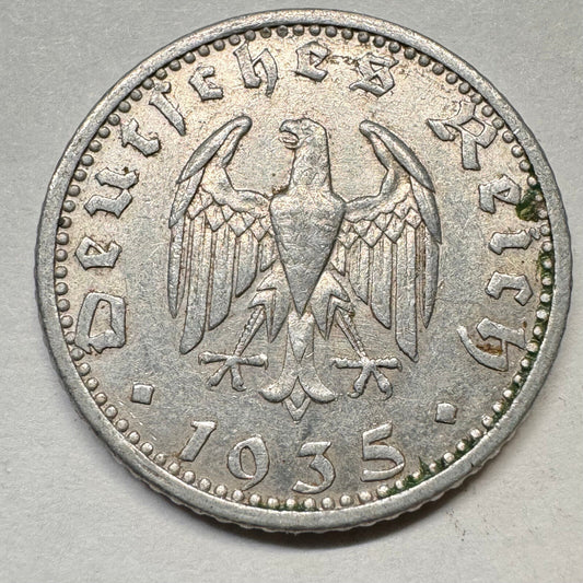1935 Germany 50 Reichspfennig - Beautiful Coin - #A-015