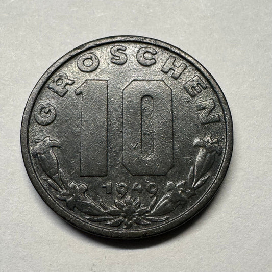 1949 Austria 10 Groschen - Beautiful Coin - #B-037