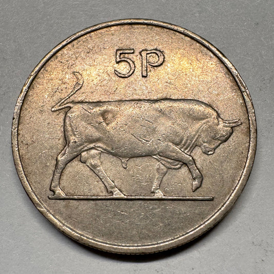 1971 Ireland 5 Pence - Beautiful Coin - #A-018