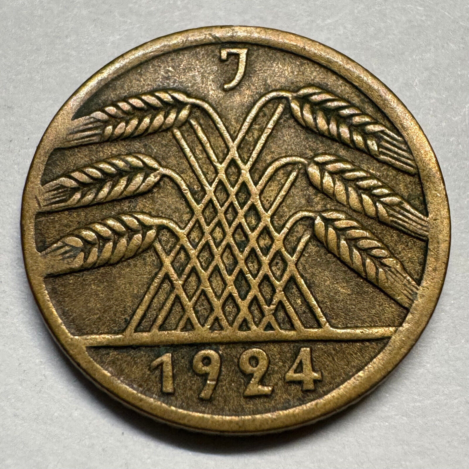 1924 Germany 5 Reichspfennig - J - Beautiful Coin - #A-074