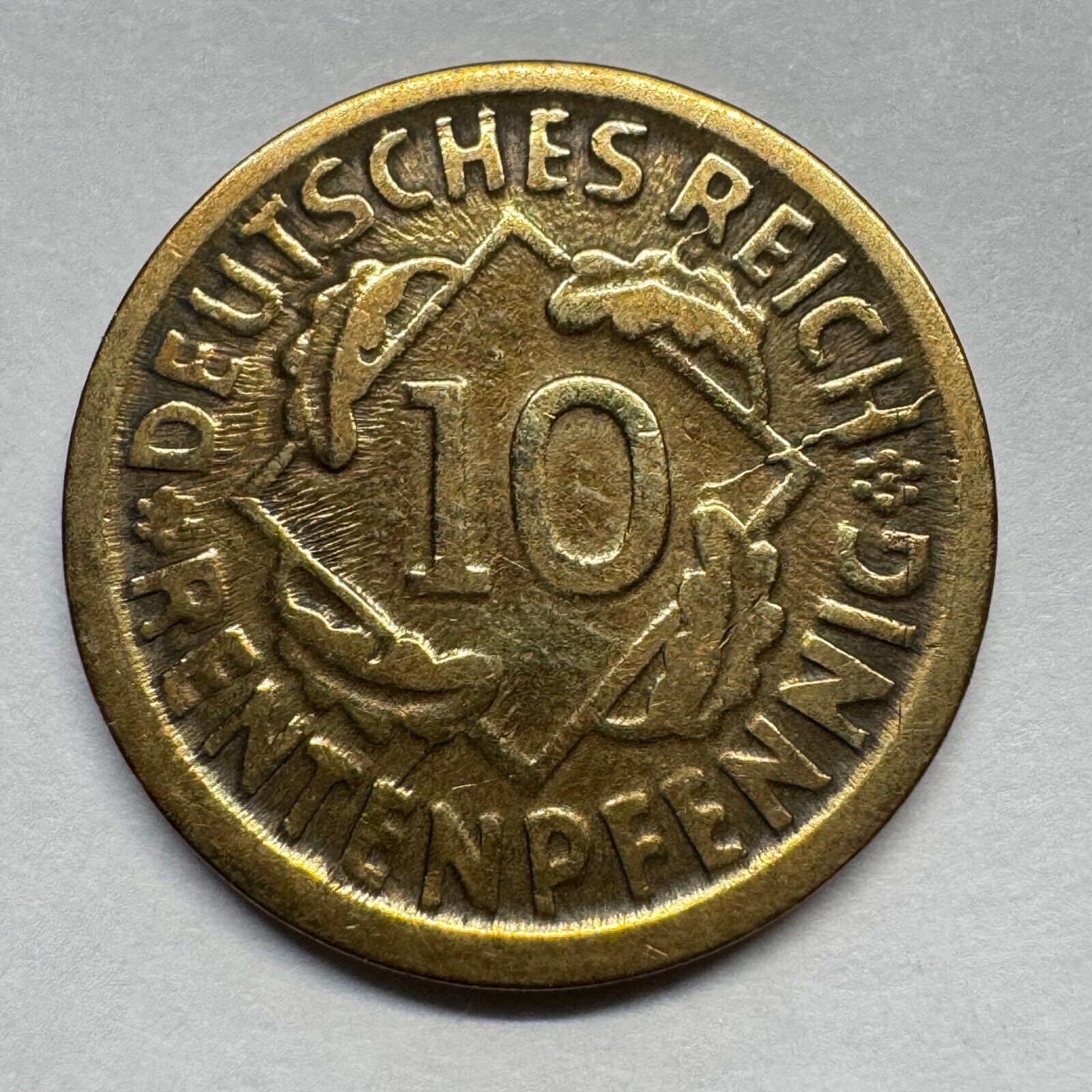 1924 Germany 10 Rentenpfennig - Beautiful Coin - #A-094