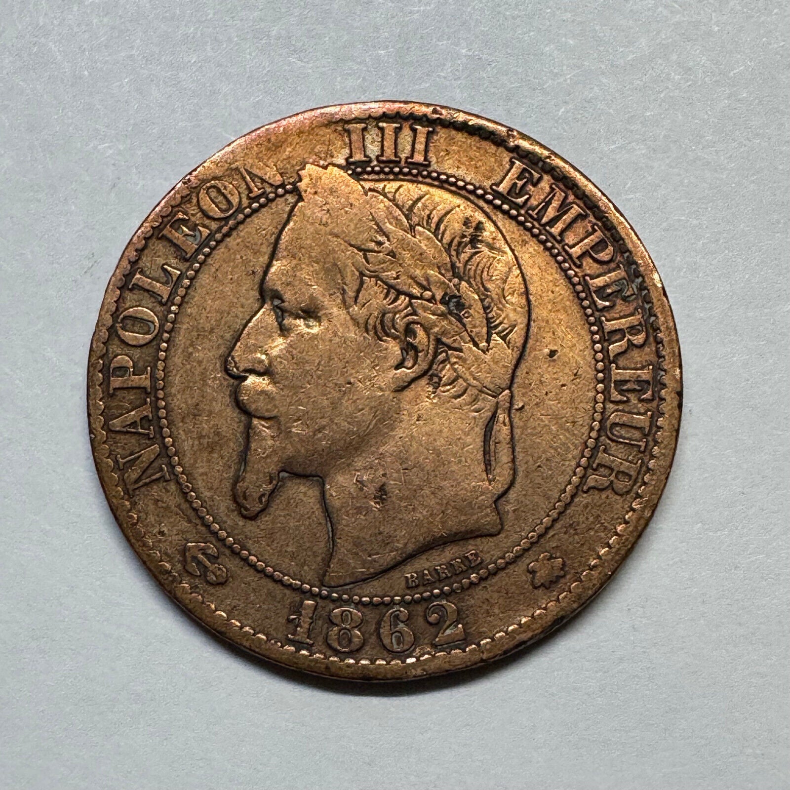 1862 France 5 Centimes - Beautiful Coin - #B-019