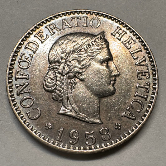 1958 Switzerland 10 Rappen - Beautiful Coin - #A-062