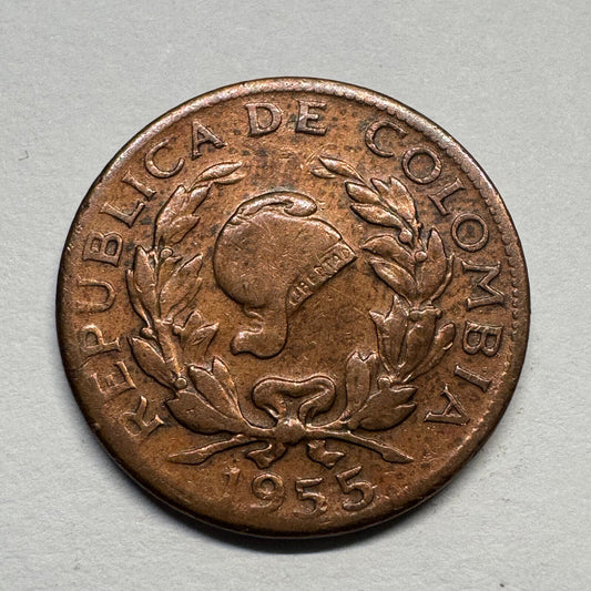 1955 Colombia 5 Centavos - Beautiful Coin - #B-040