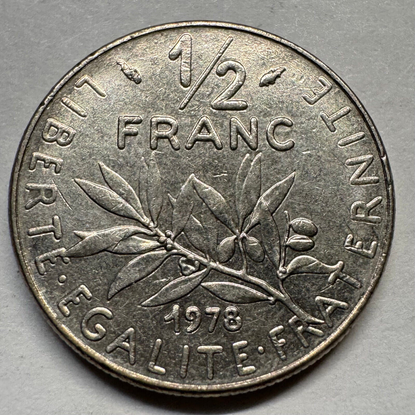1978 France 1/2 Franc - Beautiful Coin - #A-075