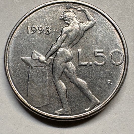 1993 Italy 50 Lire - Beautiful Coin - #A-027