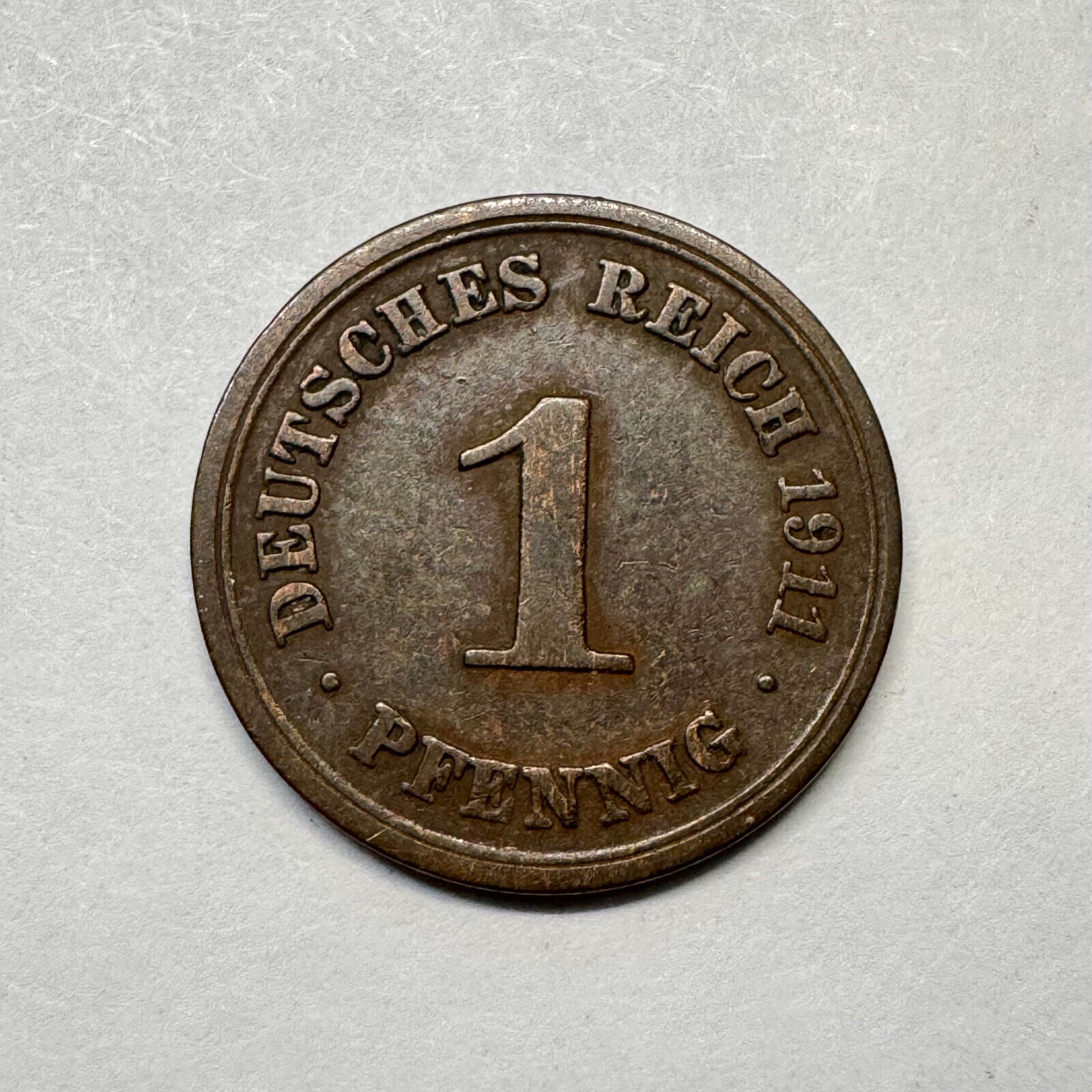 1911 Germany 1 Pfennig - Beautiful Coin - #B-009